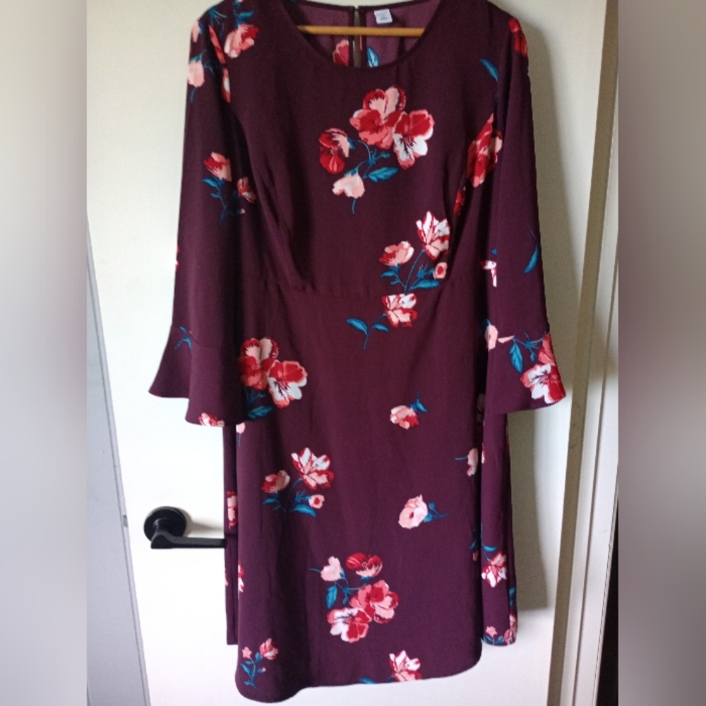Old Navy Floral Burgundy Dress Size 1X